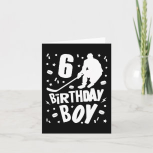 6e verjaardag Jongen Ice Hockey Kinderen 6 jaar ou Kaart