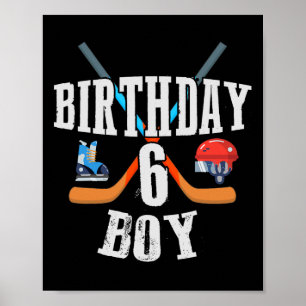 6e verjaardag jongen ijshockey 6 jaar oud verjaard poster