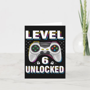 6e verjaardag jongen level 6 ontgrendeld videospel kaart