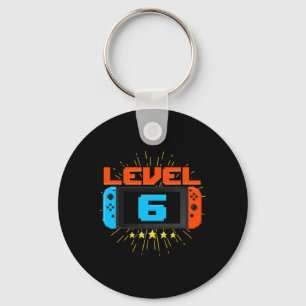 6e verjaardag jongen niveau 6 ontgrendeld videospe sleutelhanger