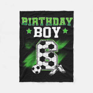 6e verjaardag jongen voetbal 6 jaar oud sport 6jr fleece deken