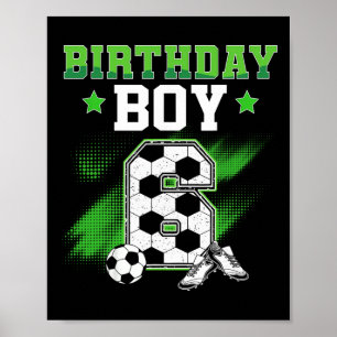 6e verjaardag jongen voetbal 6 jaar oud sport 6jr  poster
