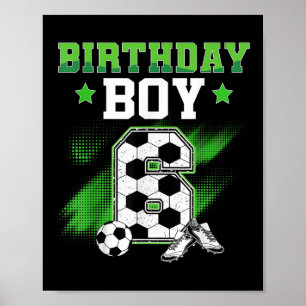 6e verjaardag jongen voetbal 6 jaar oude sport 6jr poster