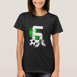 6e verjaardag jongen voetballer voetball 6 jaar ou t-shirt