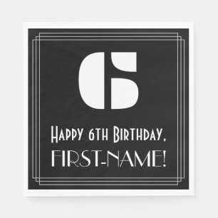 6e verjaardag: Kunst Deco Geïnspireerde look "6" + Servet