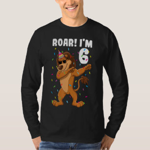 6e verjaardag Leeuw Jongen Roar Ik ben 6 jaar T-shirt