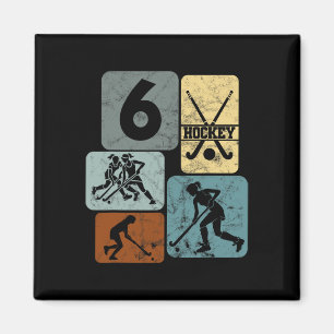 6e verjaardag Meisjes Hockey 6 jaar hockey Magneet
