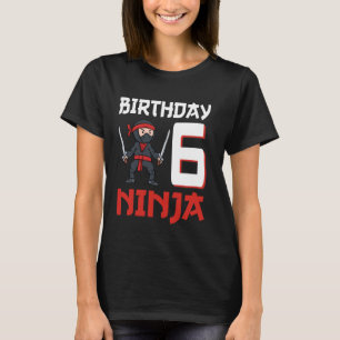 6e verjaardag Ninja Ik ben 6 jaar oud Grappige Nin T-shirt