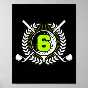 6e verjaardag Party Sport Golf 6 jaar oud voor kin Poster