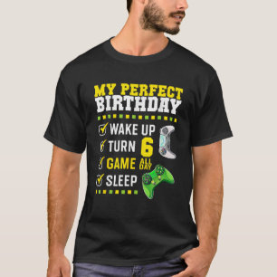 6e verjaardag perfecte gamer 6 jaar oude B T-shirt