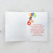 6e verjaardag Royal Teddy Bear Kaart (Binnen)