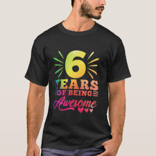 6e verjaardag stropdas Dye 6 jaar oud 6 meisje jaa T-shirt
