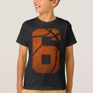 6e verjaardag Zes 6 jaar oude Basketball Bday T-shirt