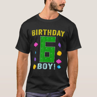6e verjaardag Zes 6 jaar oude blokboeien K T-shirt