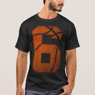 6e Verjaardagsfeest 6 jaar oude basketbal Bday T-shirt