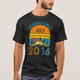 6e verjaardagslegende sinds juli 2016 Vintage 6 ja T-shirt