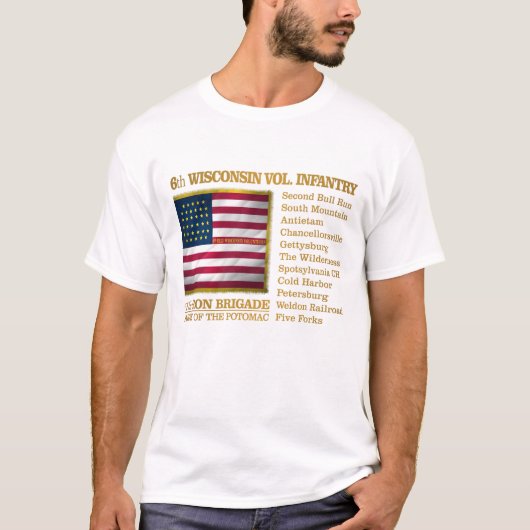 6e Wisconsin Volunteer Infantry T-shirt (Voorkant)