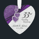 6ème / 33ème / 47ème anniversaire de Mariage Améth<br><div class="desc">🥇 UN DESIGN D'ART ORIGINAL DE DROIT D'AUTEUR DE Donna Siegrist SEULEMENT DISPONIBLE SUR ZAZZLE! 6ème / 33ème / 47ème Anniversaire Amethyst Purple Mariage damassé Gardez l'ornement de design prêt pour vous à personnaliser. Remarque : Toutes les zones de modèle n'ont pas besoin d'être modifiées. 📌 Si vous avez besoin...</div>