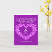 6ème anniversaire de mariage améthyste carte pour (Fleur jaune)