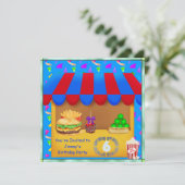 6ème invitation colorée de fête d'anniversaire de (Debout devant)