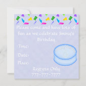 6ème invitation colorée de fête d'anniversaire de (Dos)