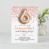 6ème Invitation d'anniversaire Rose Gold (Debout devant)