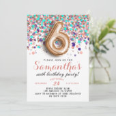 6ème Rose Gold Birthday Invitation (Debout devant)