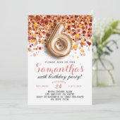 6ème Rose Gold Birthday Invitation (Debout devant)