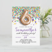 6ème Rose Gold Birthday Invitation (Debout devant)