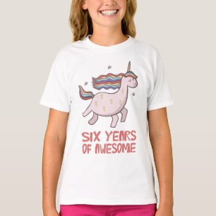 6ème T-shirt de cadeau d'anniversaire six ans