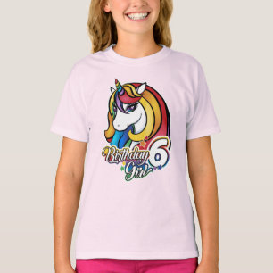 6ème T-shirt de licorne d'anniversaire pour des