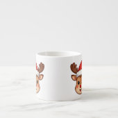  6oz Mini Reindeer Latte Mug with Festive Santa Ha (Devant)