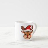  6oz Mini Reindeer Latte Mug with Festive Santa Ha (Devant droit)