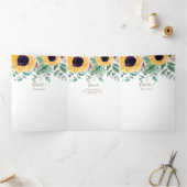 6pg Rustic Sunflower Thed Wedding Programme Drieluik Uitnodiging (Binnen)