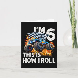 6th Birthday Boys IM 6 Dit is hoe ik het monster r Kaart