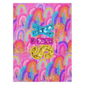6th Birthday Bright Rainbow Gold Glitter Tafelkleed (Voorkant)