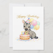 6th Birthday Celebration Zebra Party Invitation Kaart (Achterkant)