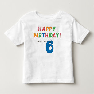 6th Birthday Colorful Alphabet met voornaam Kinder Shirts