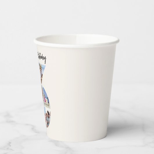 6th Birthday Photo Collage Number 6 Paper Cups Papieren Bekers (Links)