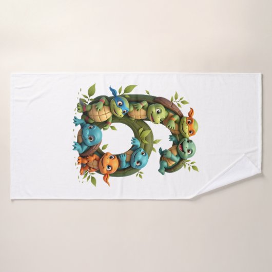 6th Birthday Sea Turtle Tortoise Theme Party 6 Yea (Serviette de bain)