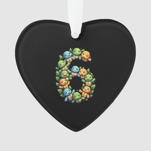 6th Birthday Sea Turtle Tortoise Theme Party 6 Yea Ornament (voorkant)