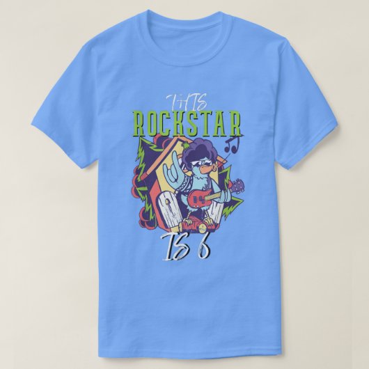 6th Birthday The Birthday Boys Rockstar Guitar T-S T-shirt (Design voorkant)