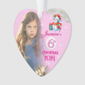 6th Christmas Personalised Girl Photo Heart Gift (devant)