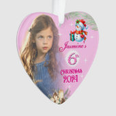 6th Christmas Personalised Girl Photo Heart Gift (devant)