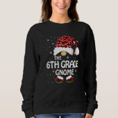 6th Grade Gnome Buffalo Plaid Matching Family Chri Trui (Voorkant)