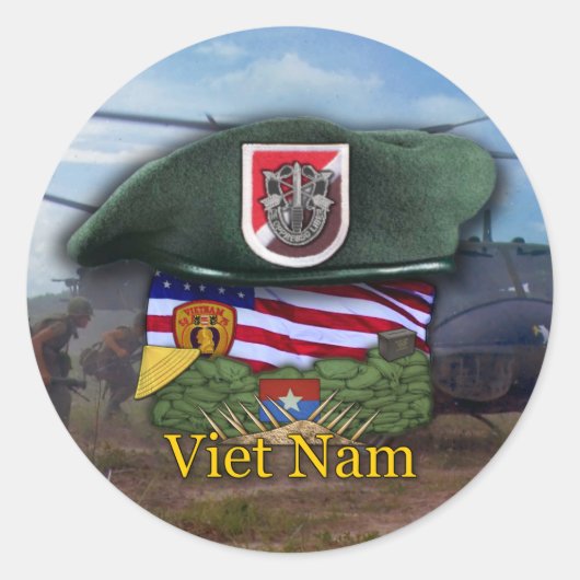 6th Special forces groene baretten vietnam Sticker (Voorkant)