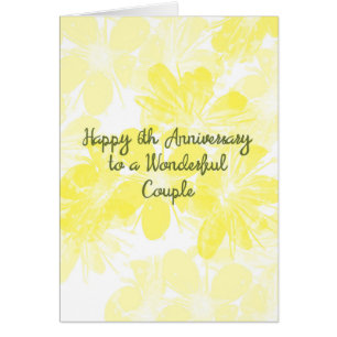 6th Weddenschap Jubileum Card Yellow Flowers
