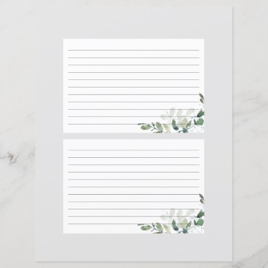 6x4 Eucalyptus Vrijgezellenfeest Recipe Kaart (Achterkant)