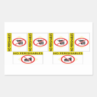 6x "Geen bederfelijke stickers" Rechthoekige Sticker