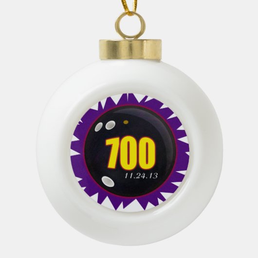 700 Bowling-reeks Keramische Bal Ornament (Voorkant)